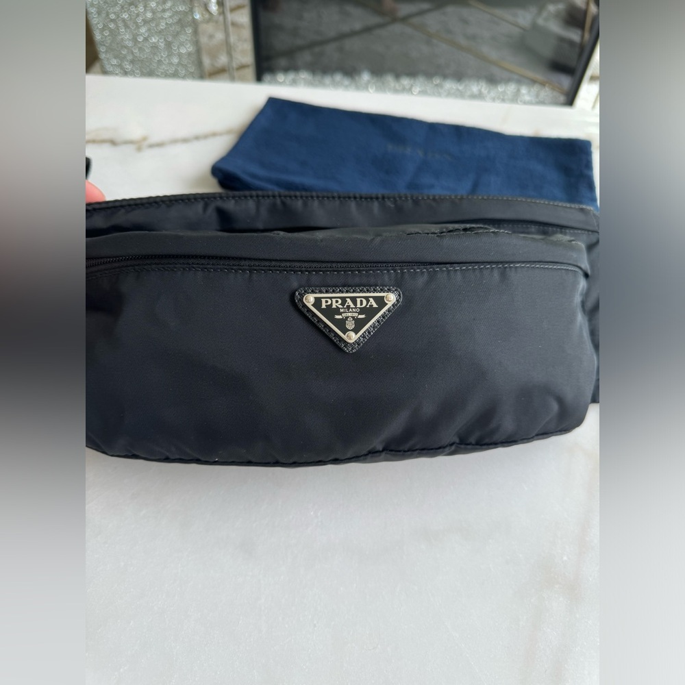 Black PRADA nylon cross body bag unisex